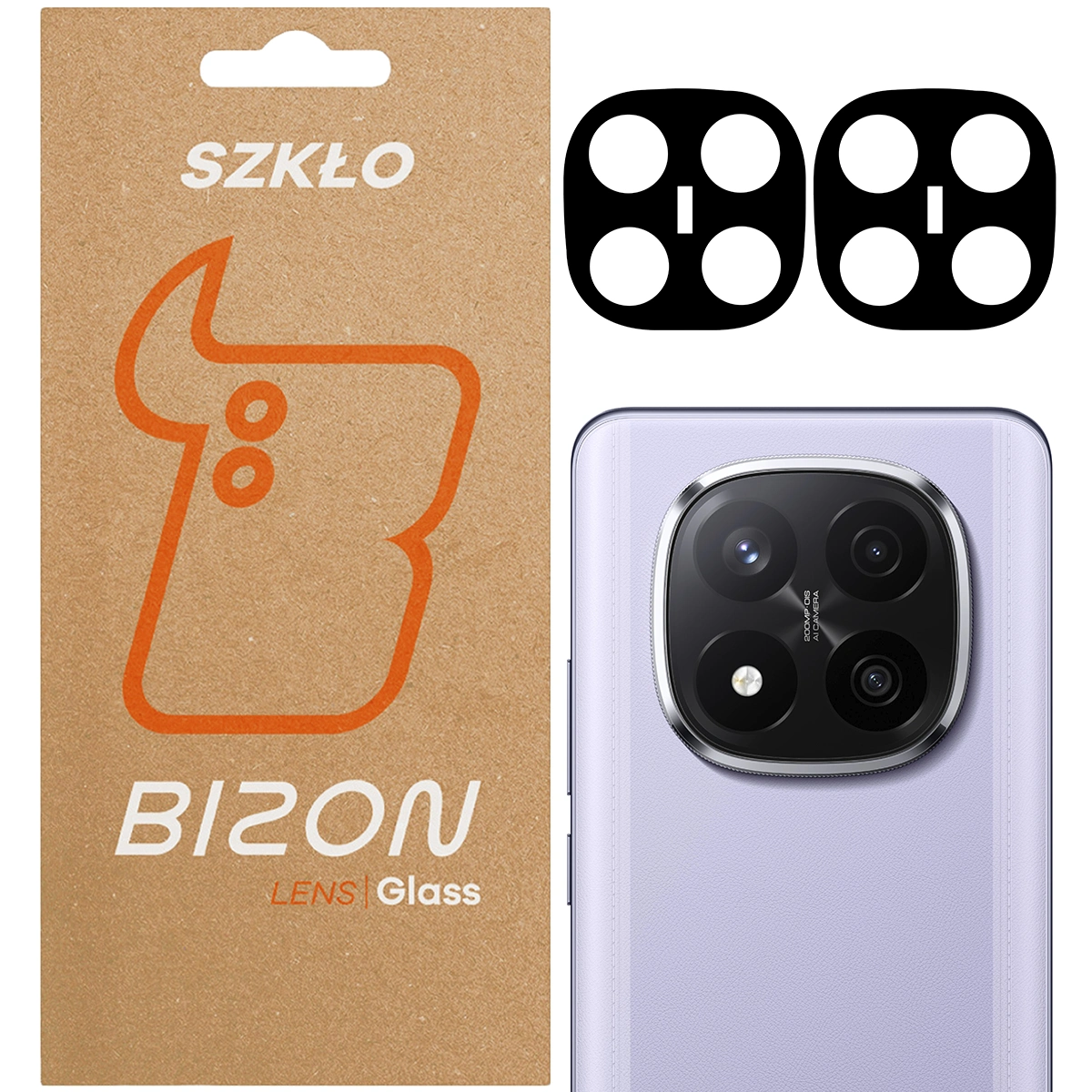 Szkło na aparat Bizon Glass Lens do Redmi Note 14 Pro Plus 5G, 2 sztuki
